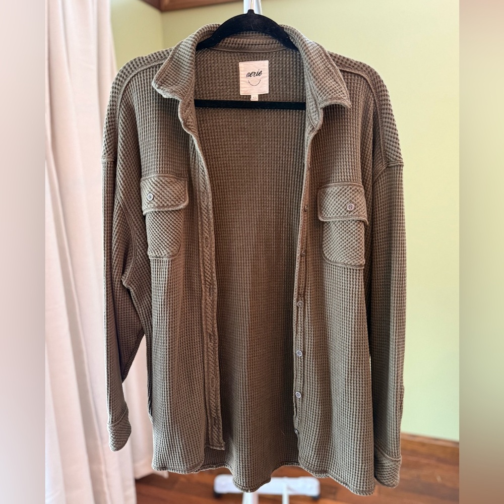 Aerie Women's Olive Cardigan Sweater